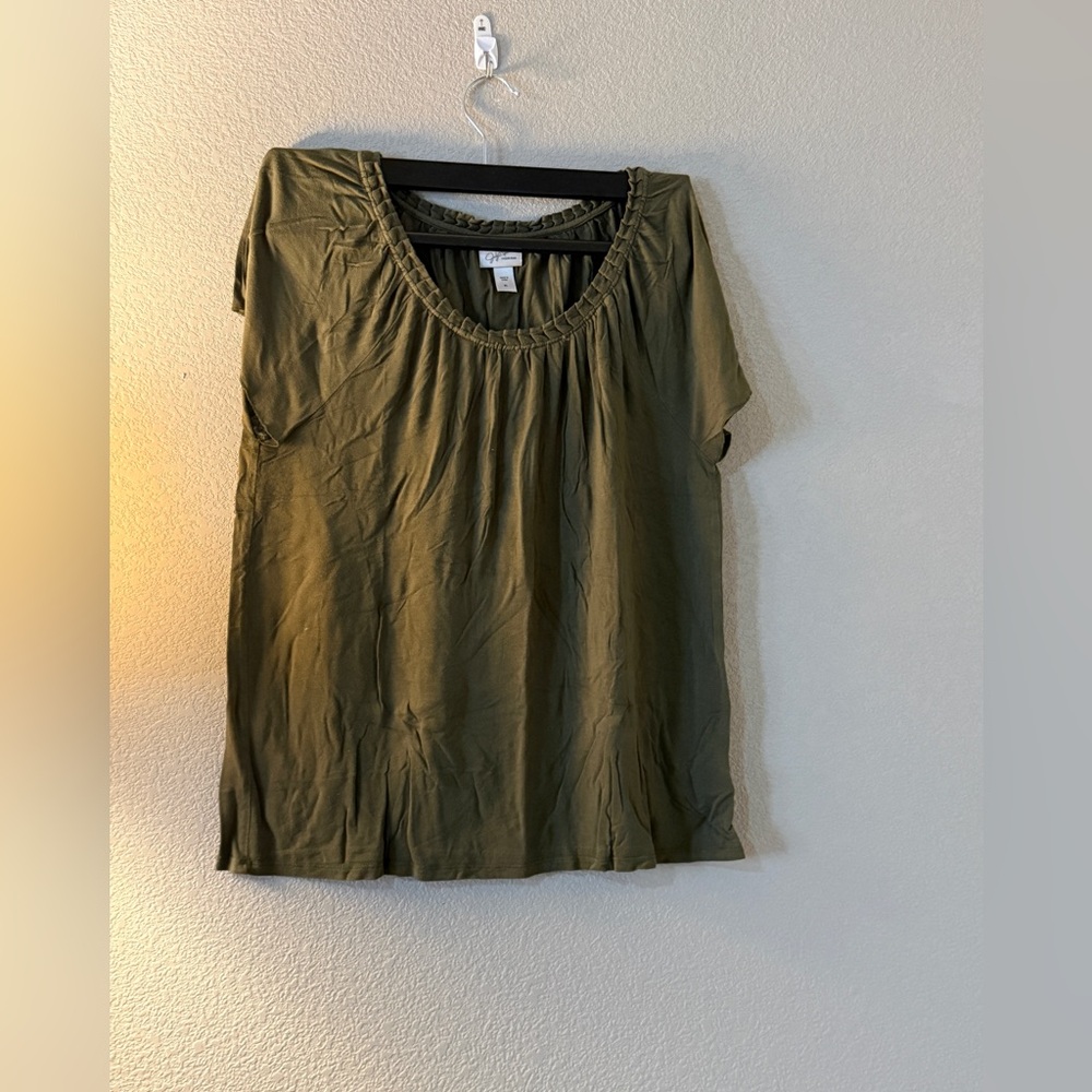 Jacqueline Smith Olive Green Women's Top